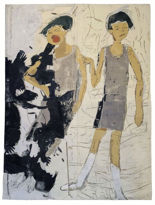 Yijia Fan, Angels are an Imaginary Enemy, woodcut, collagraph, silkscreen, 72" x 56" x 0.1", $2,000