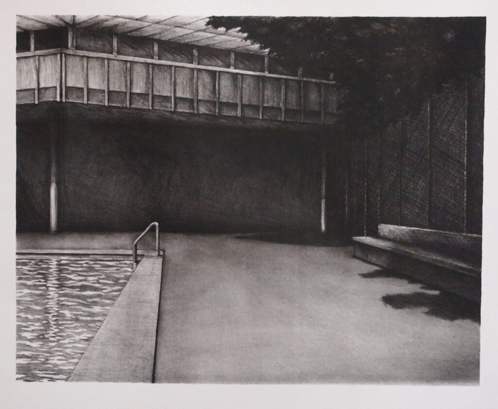 Peter Baczek "Poolside" lithograph 11" x 14" 2020 Peter Baczek "Poolside" lithograph 11" x 14" 2020