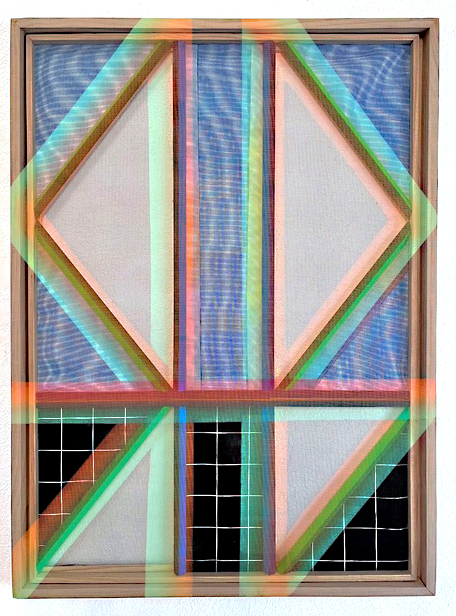 Samantha Buchanan, In Case One were To Vanish Entirely (III), monotype: Ink on mesh & microfiber w/acrylic coated moulding, $4,000