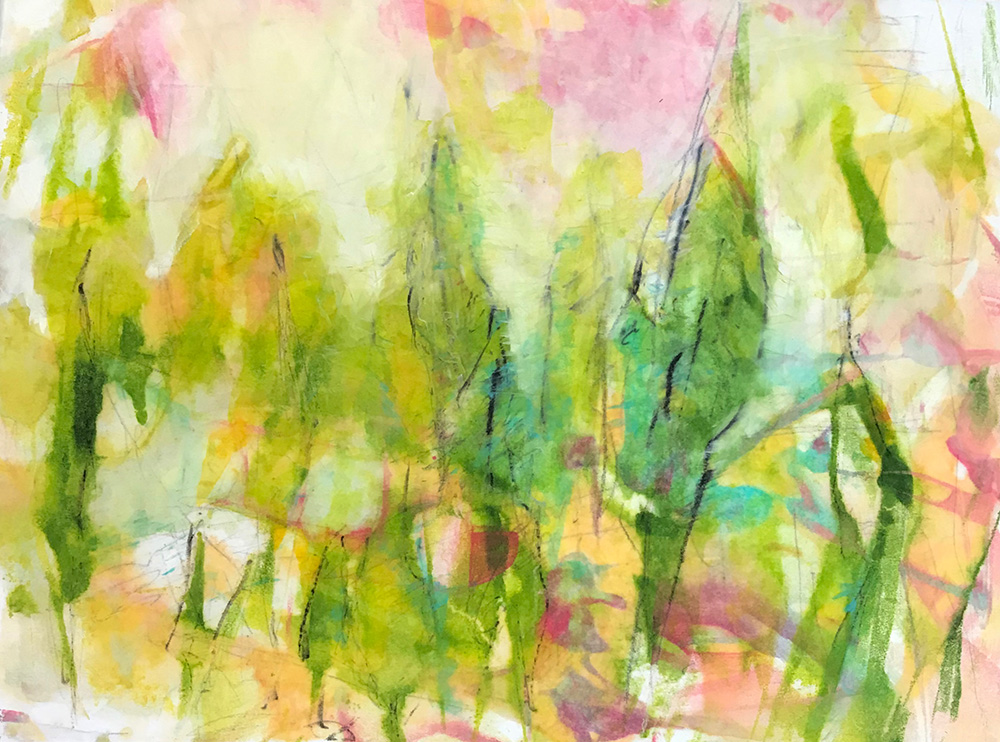 Barbara Nilsson, My Garden, Encaustic Monotype, 9 in x 12 in, 2021 Barbara Nilsson, My Garden, Encaustic Monotype, 9 in x 12 in, 2021