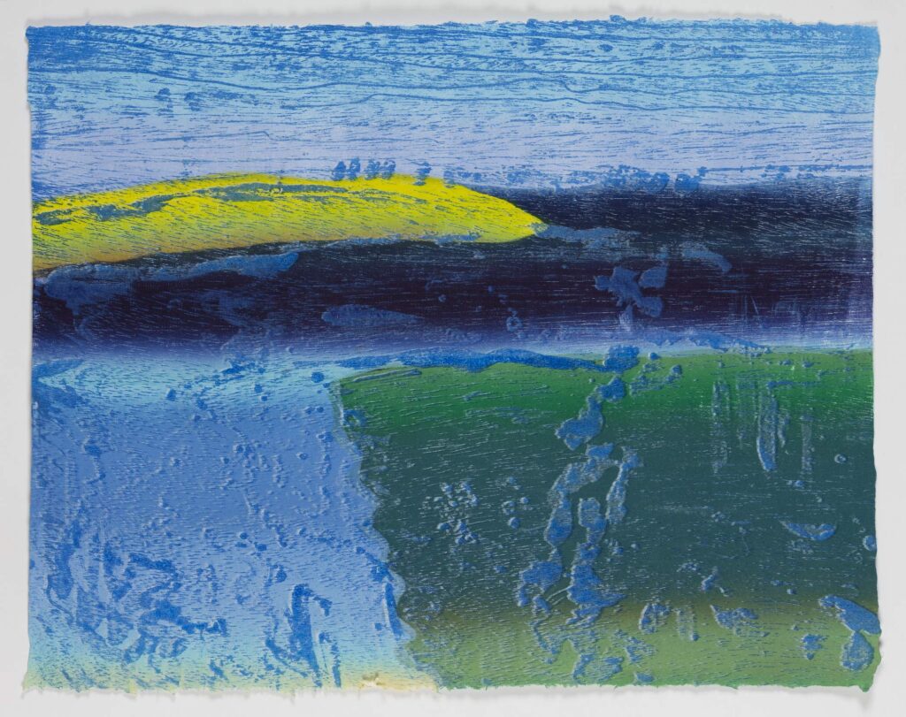 Cathie Crawford “Nascent” mokulito (lithography on wood) 20" x 25" 2019 Cathie Crawford “Nascent” mokulito (lithography on wood) 20" x 25" 2019