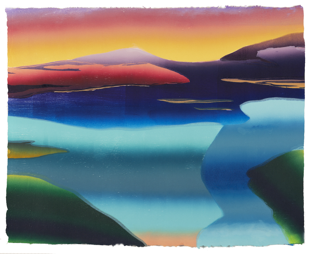 Cathie Crawford, Anima Mundi (soul of the world), reduction woodcut with pochoir, 20 in X 29 in, 2020 Cathie Crawford, Anima Mundi (soul of the world), reduction woodcut with pochoir, 20 in X 29 in, 2020