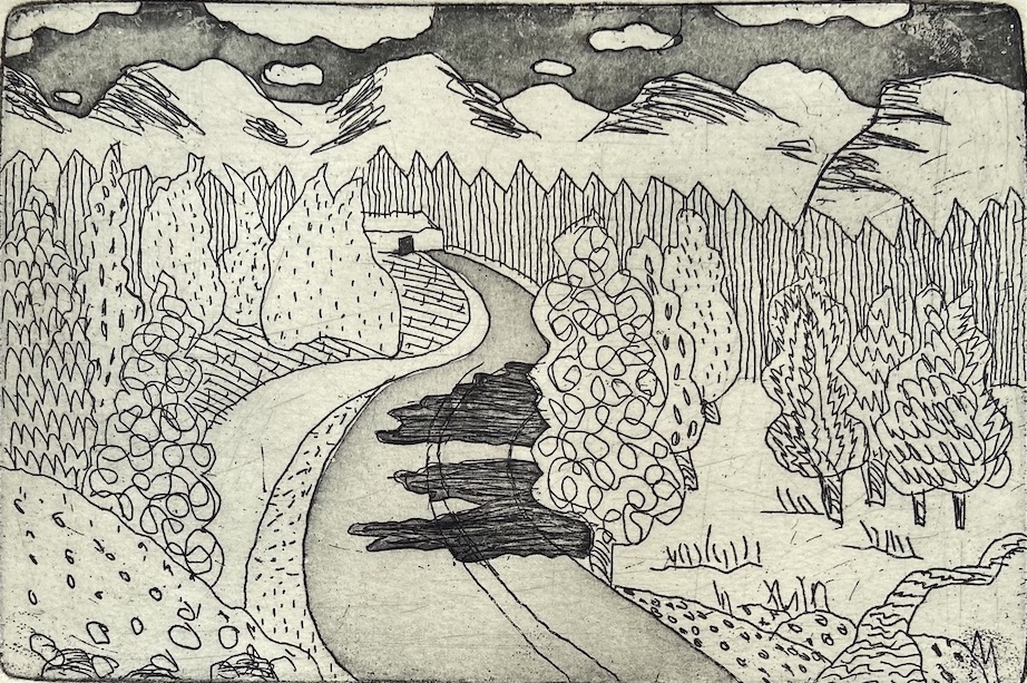 Dana Zed, The Path, 4 in x 6 in, 2021 Dana Zed, The Path, 4 in x 6 in, 2021