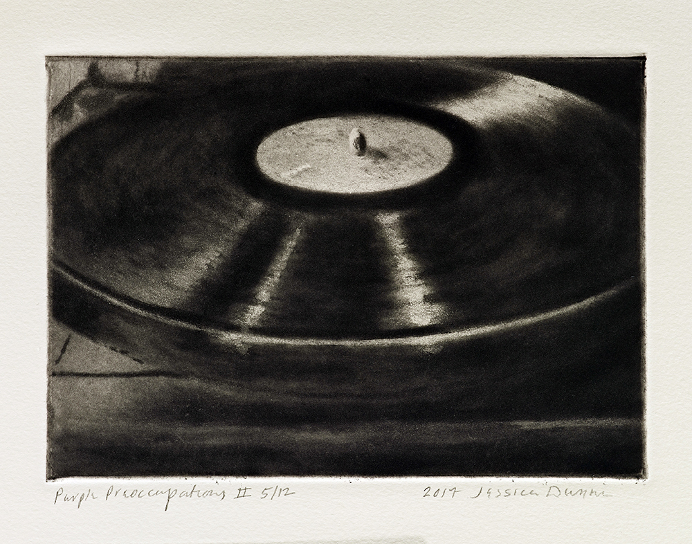 Jessica Dunne, Purple Preoccupations II, Spit-bite aquatint, 11 in x 14 in, 2017 Jessica Dunne, Purple Preoccupations II, Spit-bite aquatint, 11 in x 14 in, 2017