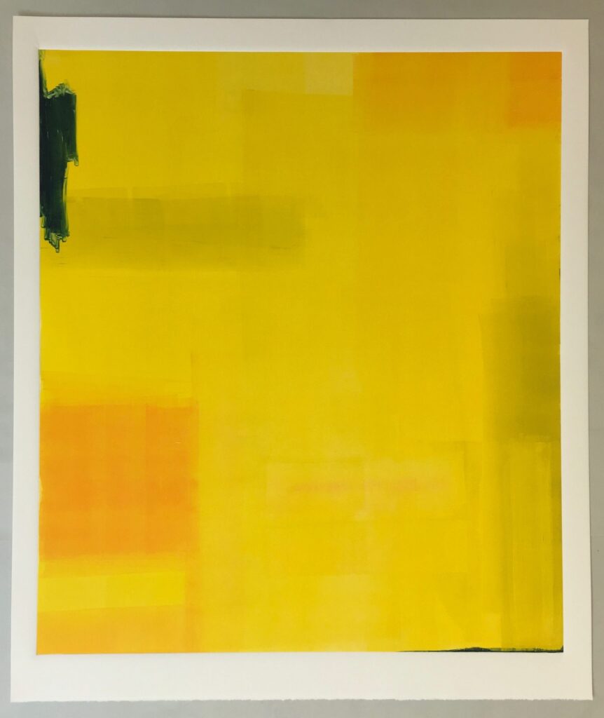 Laurie Blessen "Inside the Yellow Edges No.3" monotype 26" x 22" 2019 Laurie Blessen "Inside the Yellow Edges No.3" monotype 26" x 22" 2019