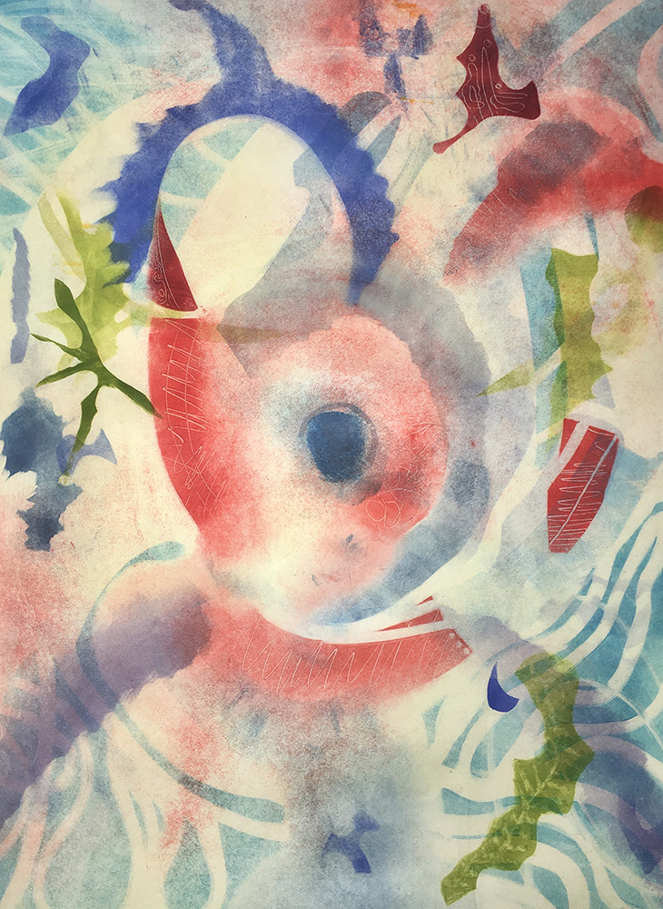 the Mayor, Self Alienation, Monotype, 25 in x 36 in, 2020 the Mayor, Self Alienation, Monotype, 25 in x 36 in, 2020