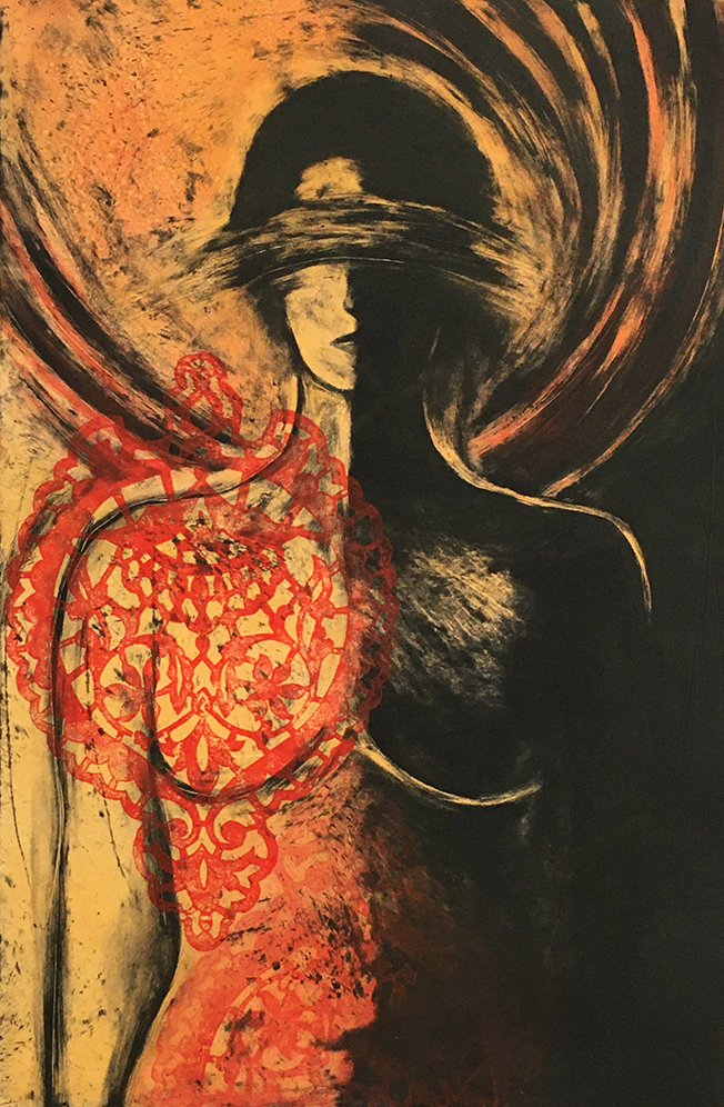 Glen Rogers, Incognito, Monoprint, 22 in x 14 in, 2021 Glen Rogers, Incognito, Monoprint, 22 in x 14 in, 2021