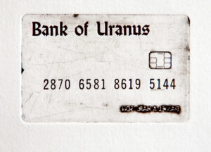 H J Mooij, Chip reader broken please swipe Credit card, letterpress, 2.5 x 3.5 in, 2019 H J Mooij, Chip reader broken please swipe Credit card, letterpress, 2.5 x 3.5 in, 2019