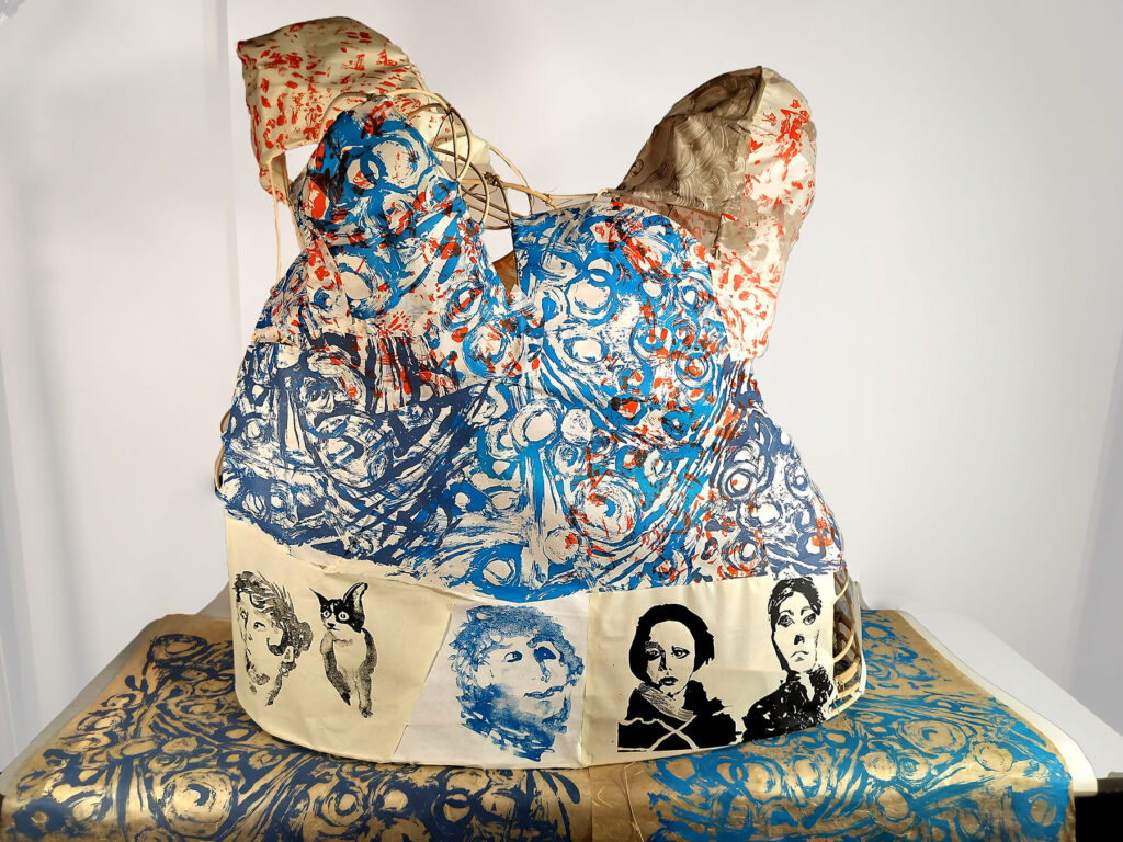 Kevin Harris, Toothberg, screenprint, lashed cane, assemblage, 40" x 37" x 26", $1,200