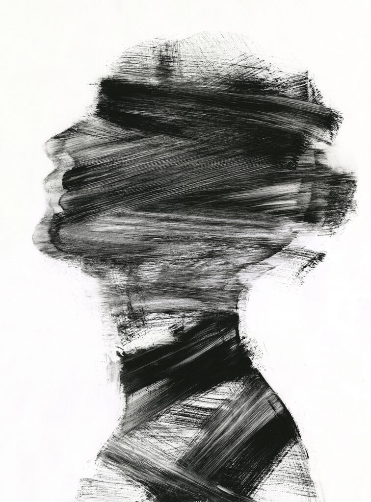 Rozanne Hermelyn Di Silvestro “Trapped in Motion” monotype, oil 33" x 24" 2019 Rozanne Hermelyn Di Silvestro “Trapped in Motion” monotype, oil 33" x 24" 2019