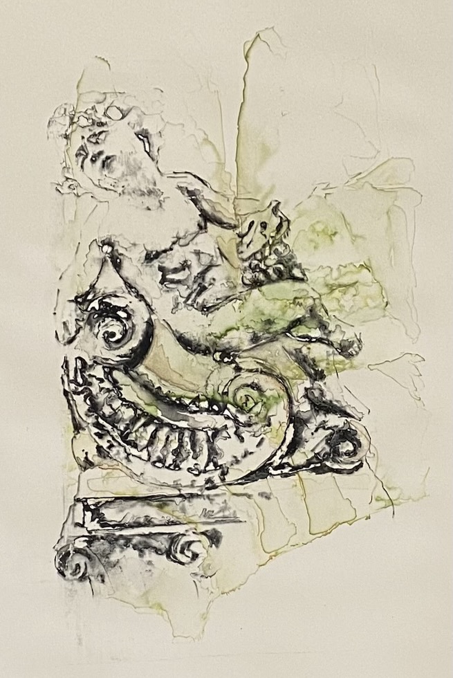 Katherine Baca-Bielinis, Interlude, Silkscreen Monoprint, 17 in x 12 in 2021 Katherine Baca-Bielinis, Interlude, Silkscreen Monoprint, 17 in x 12 in 2021