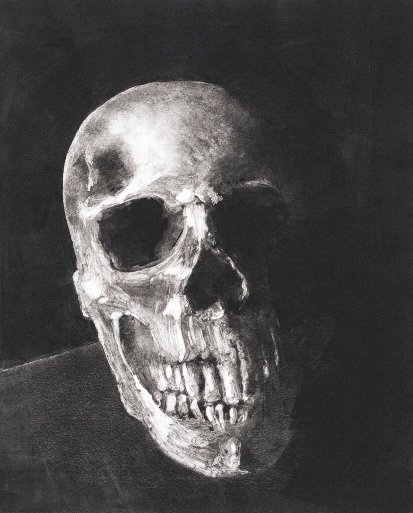 Kathryn Lesh, Yorick No.2, monotype, 8" x 10"