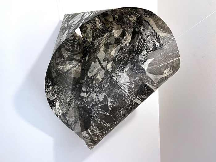 Amanda Lilleston, Möbius landscapes, woodcut print collage on Gampi and Sekishu, 30" x 32" x 20", NFS