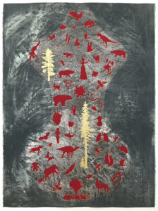 Nanette Wylde, Milagros for Times Like These II, Lithography and screen print, 30 x 22 in, 2021 Nanette Wylde, Milagros for Times Like These II, Lithography and screen print, 30 x 22 in, 2021