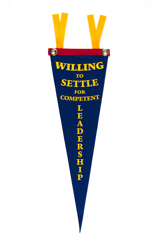 Noah Breuer, Joe Biden Flag, Screen print on felt, grommets, 9 in x 27 in, 2020 Noah Breuer, Joe Biden Flag, Screen print on felt, grommets, 9 in x 27 in, 2020