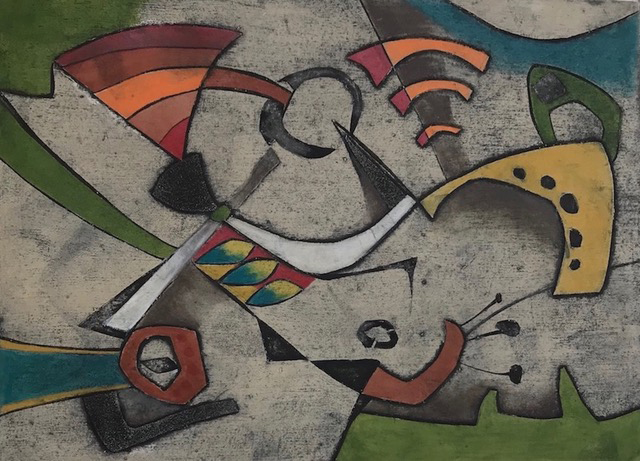 Noel Sandino, Southwest #5, Collagraph/Monotype on Rives BFK using Caligo Safe wash inks, and Daler Rowney acrylic inks, 14.5 in x 10.5 in Noel Sandino, Southwest #5, Collagraph/Monotype on Rives BFK using Caligo Safe wash inks, and Daler Rowney acrylic inks, 14.5 in x 10.5 in