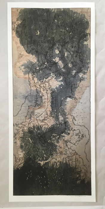 Donna Westerman, Osculation, Archival Pigment Print of wood matrix with drypoint, 48" x 20" x 1.5", $4,600