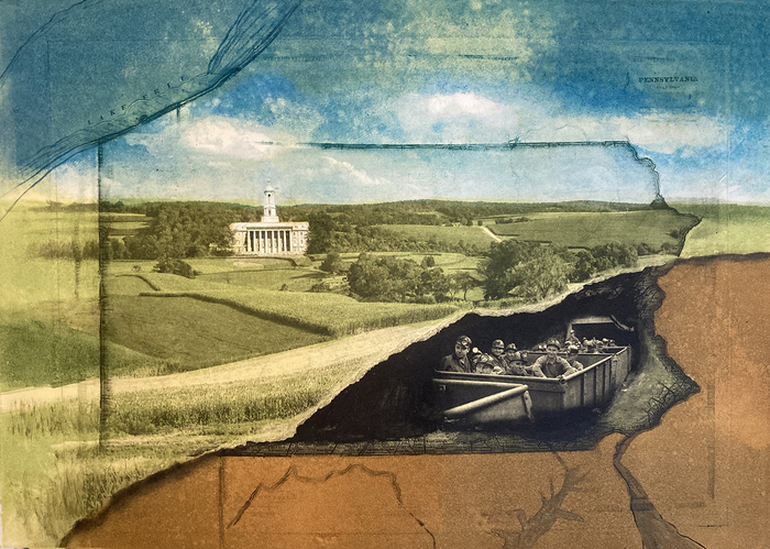 Robin McCloskey, Pennsylvania, photopolymer etching, monotype, 13" x 18", NFS