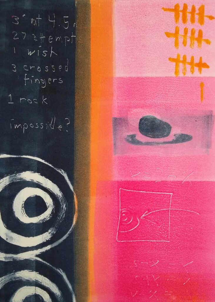 Cynthia Rand-Thompson "What Are the Odds?" monotype 12 x 9” 2019 Cynthia Rand-Thompson "What Are the Odds?" monotype 12 x 9” 2019