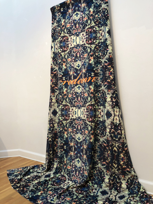 Teresa Cole, Redeem, screen printed puff paint on artist designed velvet, 9' x 6' x 3", $8,000