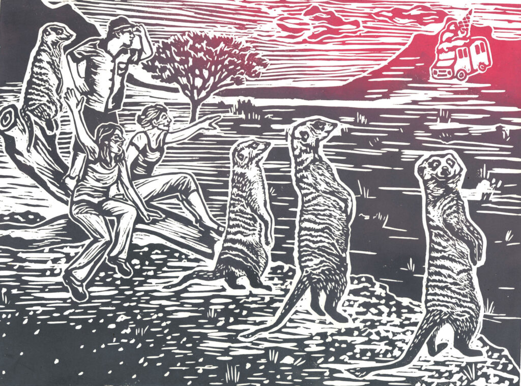 Asli Saglam, we all scream for icecream, linoprint, 290 x 420 mm