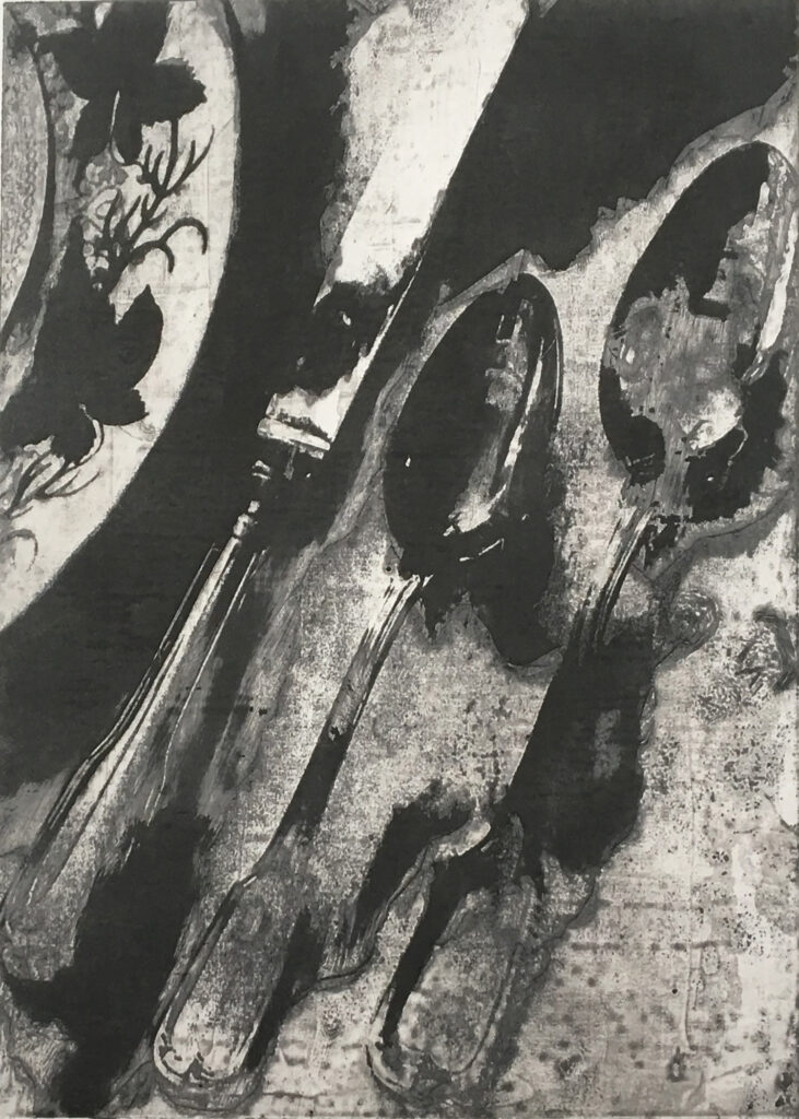 Anita Seltzer “Wharton, Revisited” aquatint, screenprint 9.375" x 7.375" 2019 Anita Seltzer “Wharton, Revisited” aquatint, screenprint 9.375" x 7.375" 2019