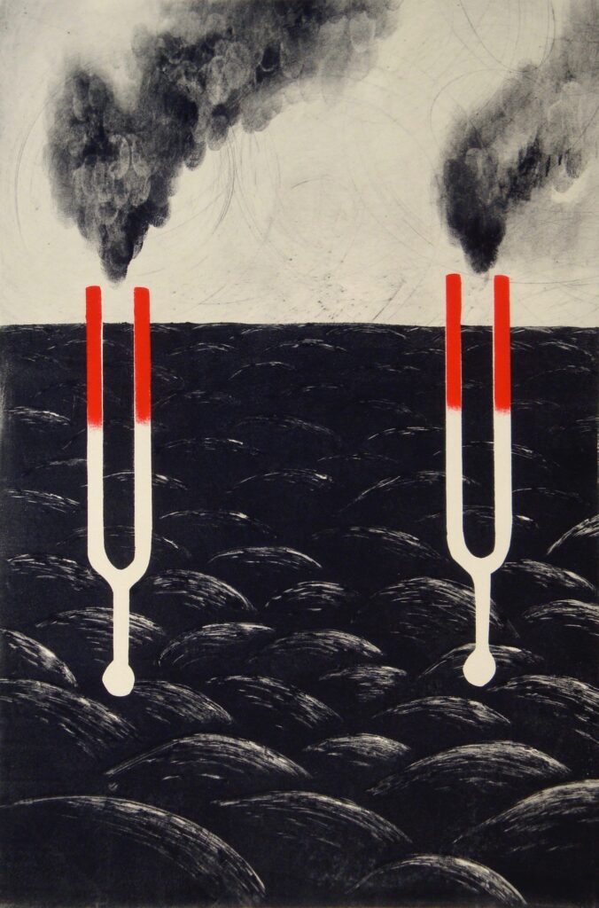 Herlinde Spahr “Pitch XVII” monotype 15" x 10" 2009 Herlinde Spahr “Pitch XVII” monotype 15" x 10" 2009