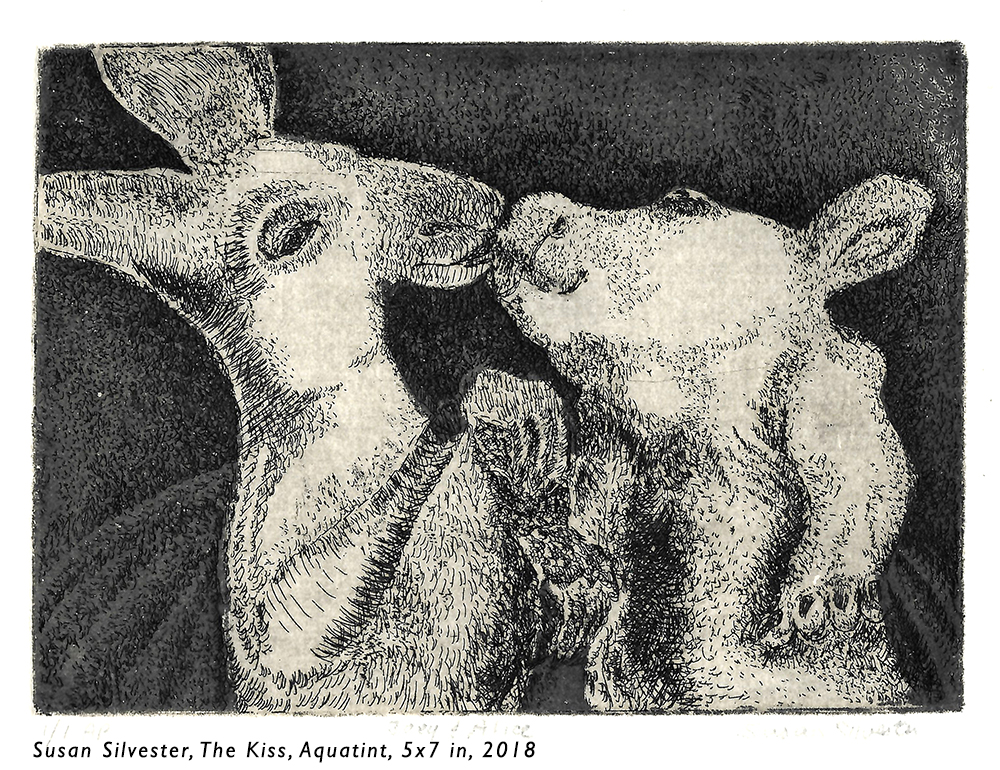 Susan Silvester, The Kiss, Aquatint, 5 in x 7 In, 2018 Susan Silvester, The Kiss, Aquatint, 5 in x 7 In, 2018