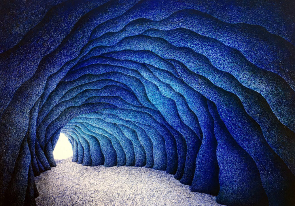 Helen H. Wu "Deep Blue" lithograph 16" x 22" 1980 Helen H. Wu "Deep Blue" lithograph 16" x 22" 1980