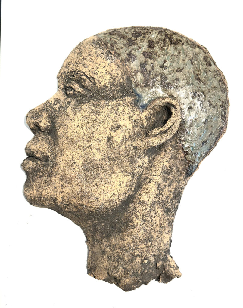 Joanna Kidd, Left Profile Figure (2.5 Dimensional Series), ceramic, 12" x 9" x 2"