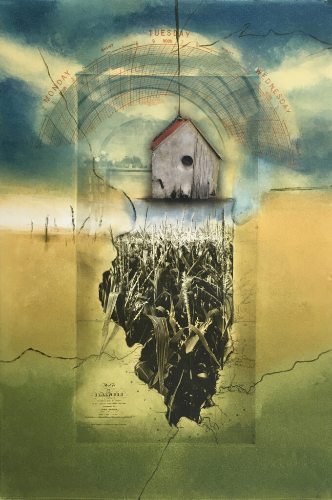 Robin McCloskey “Illinois” photopolymer etching, monotype 22 x 15 inches 2020 Robin McCloskey “Illinois” photopolymer etching, monotype 22 x 15 inches 2020